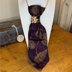 Upcycle Men’s Silk Tie  Handcrafted Necklace